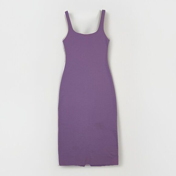 ZARA Dress S Lavender Lilac Sleeveless Jersey Knit Stretch Bodycon Midi - Picture 1 of 11
